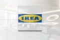 Ikea on glossy office wall realistic texture